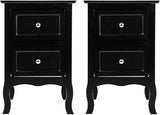 White Nightstand Set of 2. Farmhouse End Side Table Set of 2 Bedside Nightstands Chest