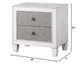 Katia Nightstand in Rustic Gray and Weathered White