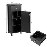 Bathroom Floor Cabinet, Freestanding Storage Cabinet with Adjustable Shelf and Drawer