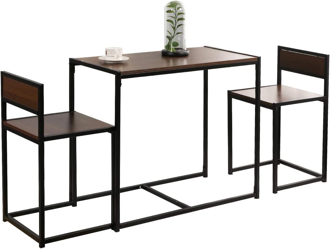 3 Piece Dining Set Dining Table Set with 2 Chairs Breakfast Table for Kitchen