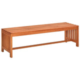 vidaXL Solid Eucalyptus Wood Patio Bench Garden Outdoor Balcony Backyard Terrace Porch Lounge Seating Home Wooden Decor Furniture 51.2"