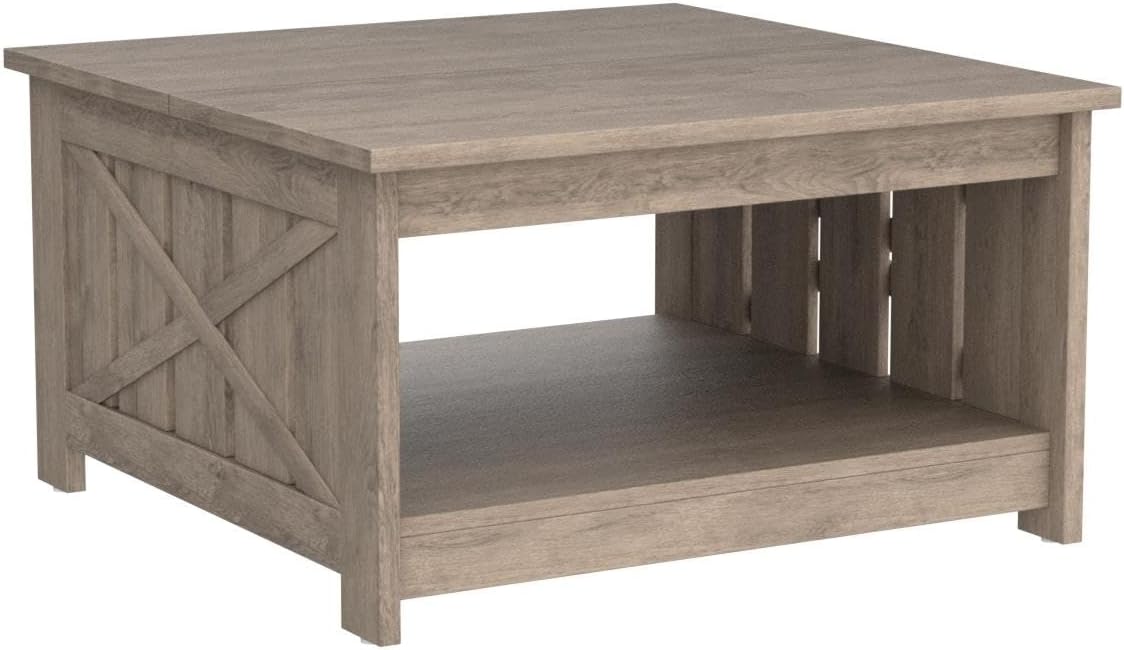 Coffee Table Farmhouse Coffee Table with Storage Rustic Wood Cocktail Table