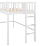 Twin Size Low Loft Bed for Kids,Loft Bed with Slide and Ladder