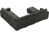 Modular Sectional Sofa Couch 7-Seater Convertible Sectional Sofa Velvet Modular