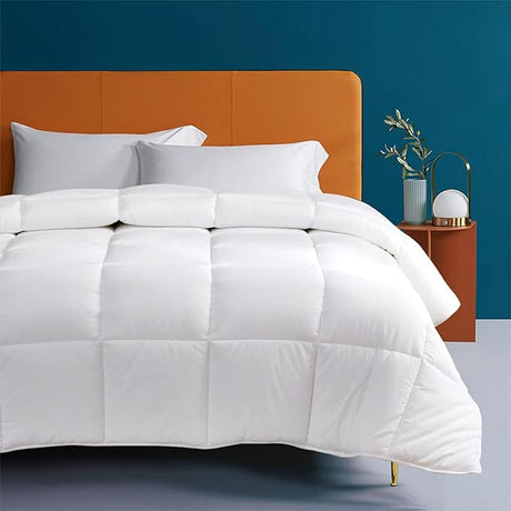 100% Cotton Cover Down Alternative Comforter Queen - All Season Ultra-Soft Skin