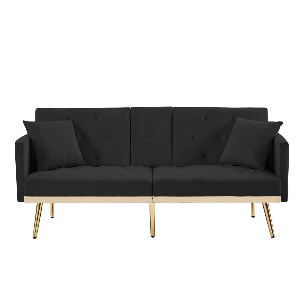 69''Convertible Futon Sofa Bed, Modern Folding Velvet Sleeper Couch Bed