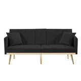 69''Convertible Futon Sofa Bed, Modern Folding Velvet Sleeper Couch Bed