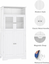 Bathroom Storage Cabinet, Bathroom Cabinet with Open Storage, Kitchen Pantry Cabinet with Doors, Bathroom Floor Cabinet, 23.6 x 11.8 x 50.4 Inches,