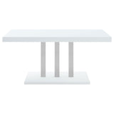 Brooklyn Rectangular Dining Table White High Gloss and Chrome