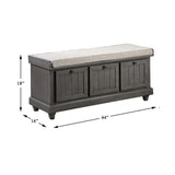 Wood Storage Bench in Dark Gray