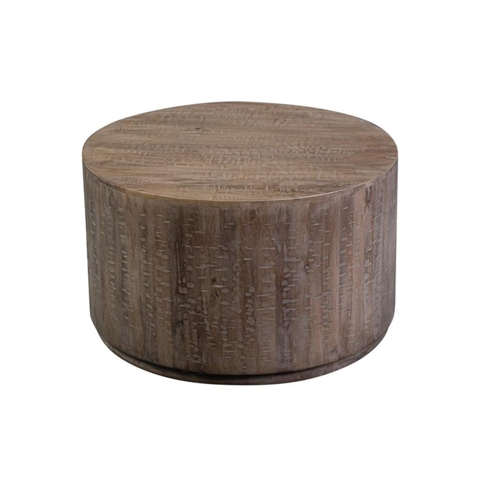 Drum Coffee Table, Round, Gray