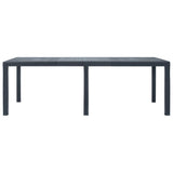 Patio Table Anthracite 86.6"x35.4"x28.3" Plastic Rattan Look