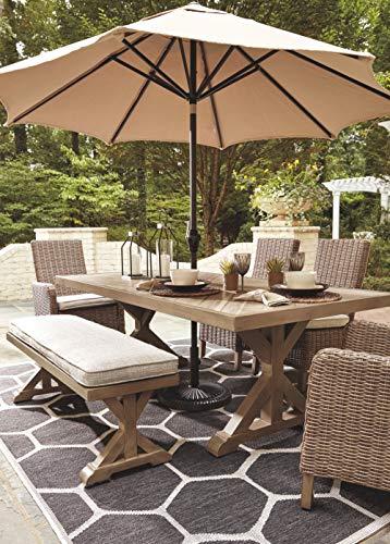 Beachcroft Modern Farmhouse Outdoor Dining Table with Porcelain Top