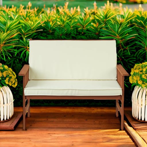 FG17319 Tioman Outdoor Hardwood Patio Furniture Mediterranean Bench with Cushion