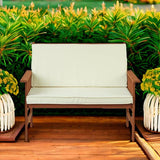 FG17319 Tioman Outdoor Hardwood Patio Furniture Mediterranean Bench with Cushion