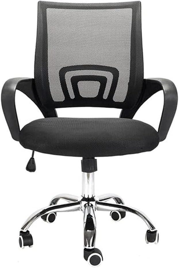 Office Computer Desk Chair Mid Back Executive Rolling Swivel Adjustable Task Chair Ergonomic Mesh Lumbar Support Desk with Armrest, Adjustable Height Black