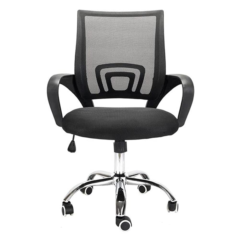 Office Computer Desk Chair Mid Back Executive Rolling Swivel Adjustable Task Chair Ergonomic Mesh Lumbar Support Desk with Armrest, Adjustable Height Black