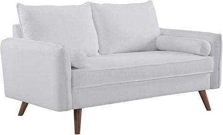 Revive Contemporary Modern Fabric Upholstered Loveseat In Teal