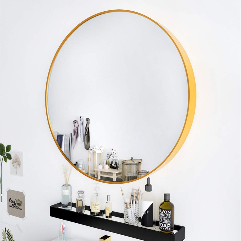 Wall Mounted Mirror Circle HD Shaving Mirror, Gold Frame Round Wall Mirror