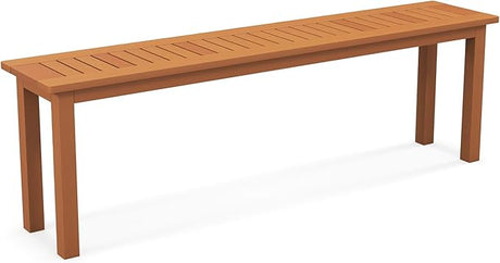 52 Inches Acacia Wood Outdoor Bench, Wood Bench for Dining Room Entryway Poolside