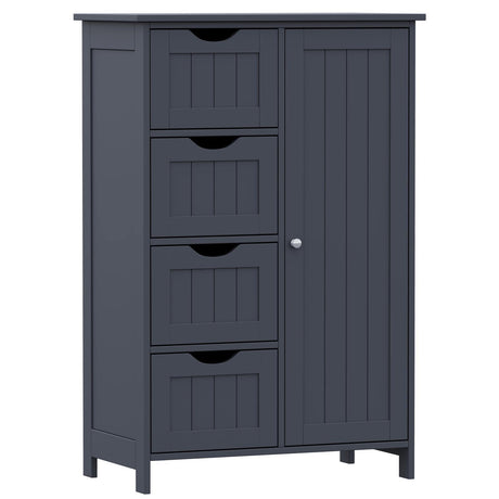 Bathroom Floor Cabinet, Bathroom Cabinet, Storage Cabinet with 4 Drawers and Adjustable Shelf for Entryway Storage,