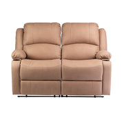 58 inch RV loveseat recliner in cappuccino faux leather – front view