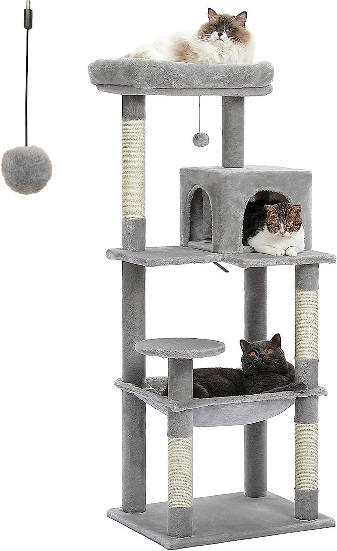 56.3'' Tall Cat Tree for Indoor Cats Multi-Level Cat Tower