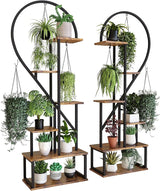 6 Tier Metal Plant Stand, Creative Half Heart Shape Ladder Plant Stands