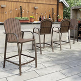 Patio Wood Bar Stools Counter Height Chairs All Weather Furniture