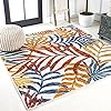 AMC100A-3 Tropics Palm Leaves Indoo Area-Rug Bohemian Floral Easy