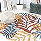 AMC100A-3 Tropics Palm Leaves Indoo Area-Rug Bohemian Floral Easy