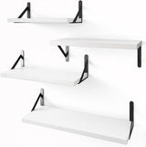 Floating Shelves, Set of 4, Gray Wood Wall Mounted Shelf for Living Room, Bathroom