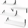 Floating Shelves, Set of 4, Gray Wood Wall Mounted Shelf for Living Room, Bathroom