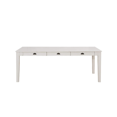 Renske 6-Drawer Rectangular Wooden Storage Dining Table in Antique White