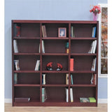 2-Piece Set with 72" Tall Solid Wood Triple Wide Bookcase with Adjustable Shelves