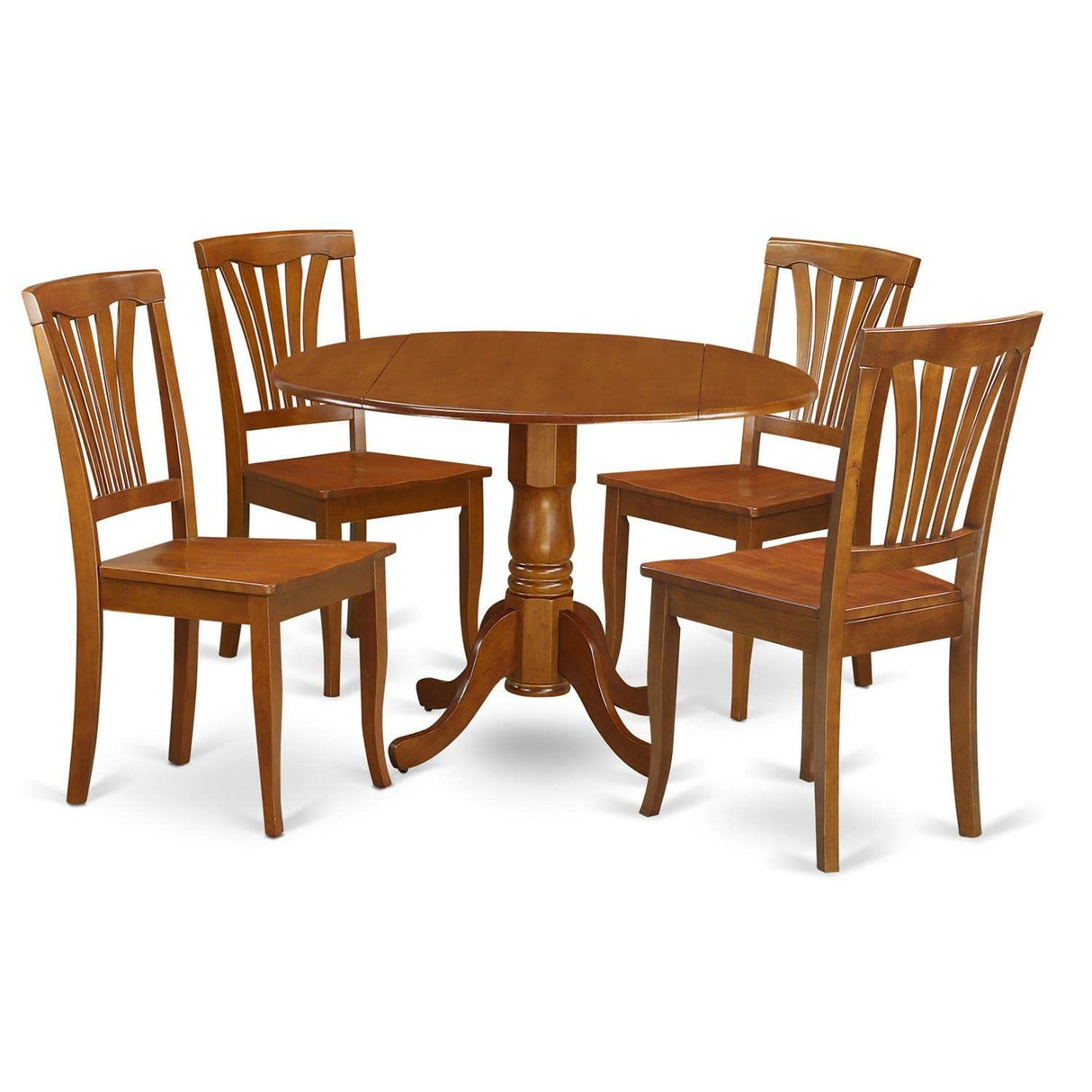 DLAV5-SBR-W 5 Piece Kitchen Table & Chairs Set Includes a Round Dining Room Table