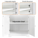 Bathroom Storage Cabinet with 2 Drawers & Adjustable Shelf, 2 Doors Bathroom Floor