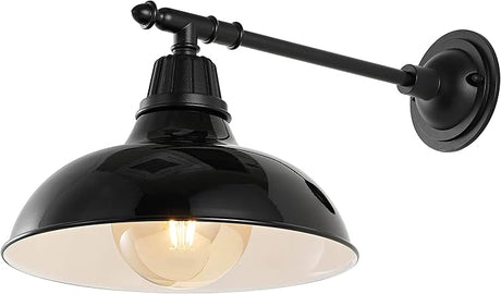 Wallace 12.25" 1-Light Farmhouse Industrial Indoor/Outdoor Iron LED Victorian Arm Outdoor