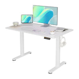 YDN Electric Standing Desk, Adjustable Height Stand up Desk, 48x24 Inches Sit Stand Home Office Desk with Splice Board,White Top