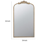 Kea 42 Inch Large Wall Mirror, Curved Metal Frame, Baroque Design,