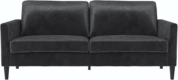 Winston Sofa with Pocket Coils, Dark Gray Velvet