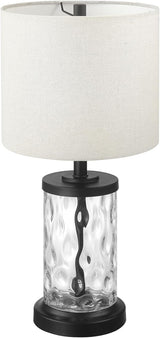 67155 20" Fillable Table Lamp, Clear Glass and Steel Base