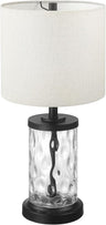 67155 20" Fillable Table Lamp, Clear Glass and Steel Base