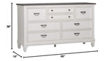 Liberty Furniture Industries Allyson Park 8 Drawer Dresser, W66 x D19 x H38, White