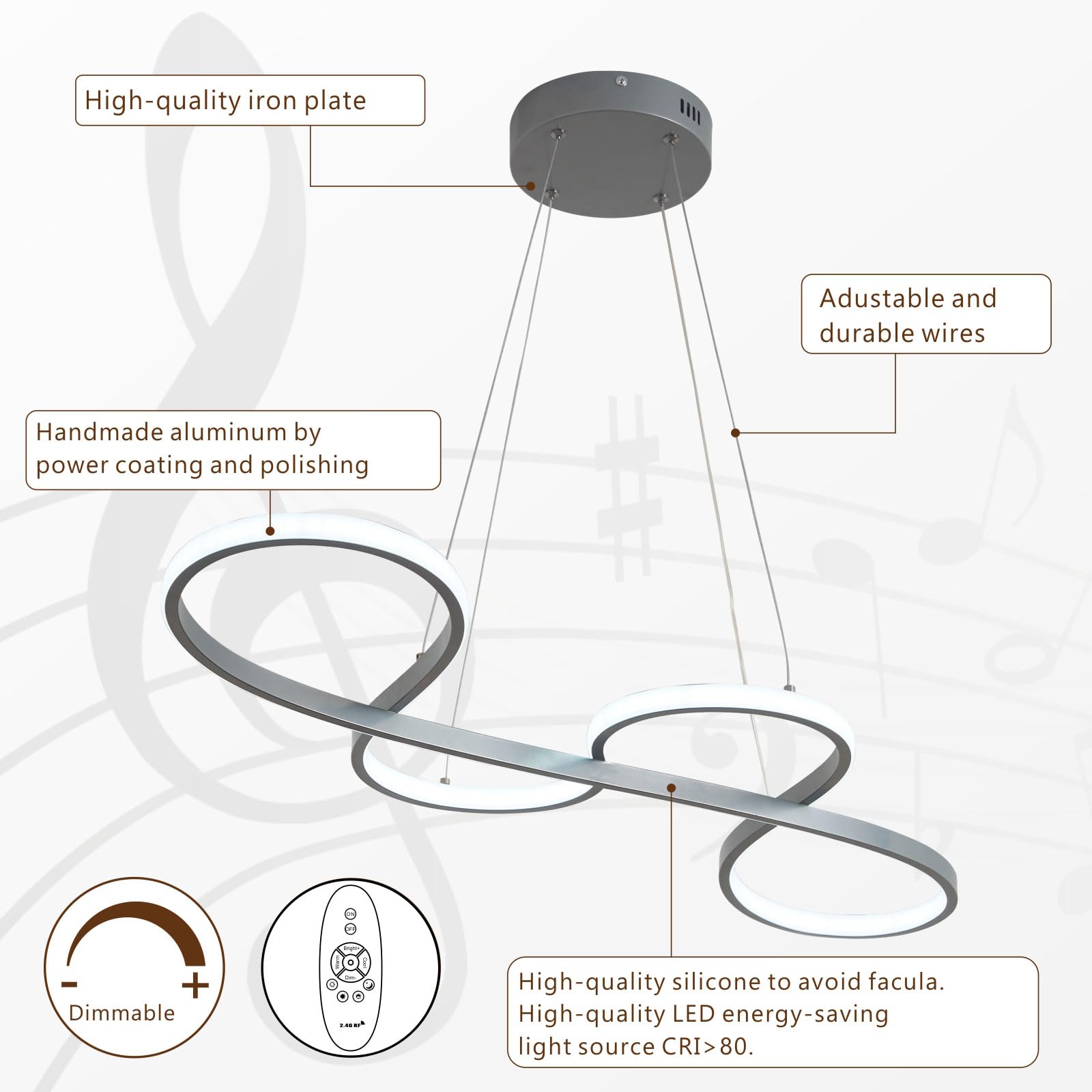 Modern Chandelier, Led Chandelier,Modern Led Pendant Light Dimmable Modern