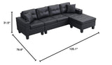 Sectional Sofa L-Shaped Couch Right Hand Chaise with 2 Pillow Upholstered Sofá