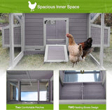 103 in Large Chicken Coop and Run, Outdoor Wooden Chicken House for 4-6 Chickens