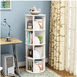 & Design 4 Tier 360° Rotating Stackable Shelves Bookshelf Organizer (White)