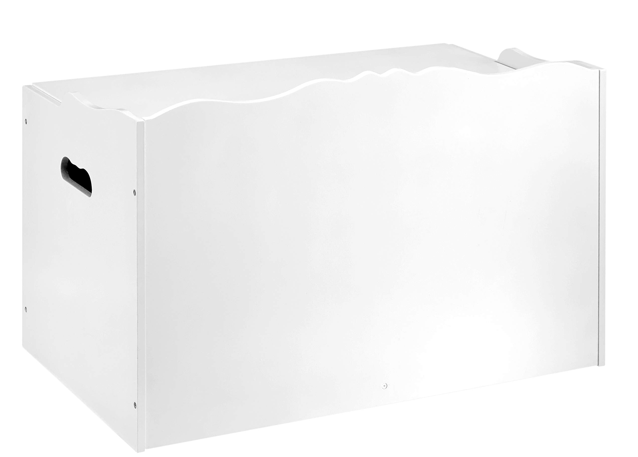 Kids Toy Box, Wooden Organizer Storage Chest,White, 30" x 18" x 19"