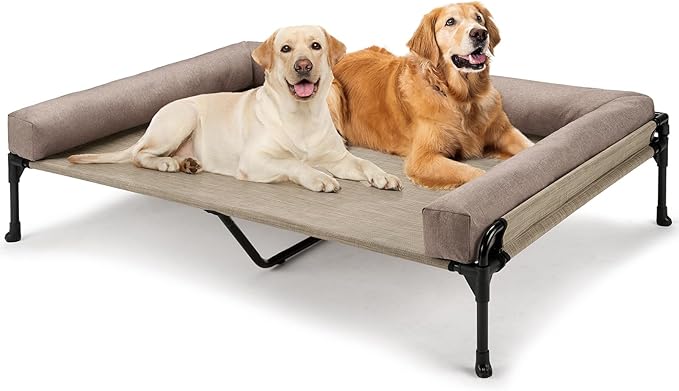 Elevated Raised Dog Bed-Cooling Outdoor Dog Cot Bed for Large Sized Dogs